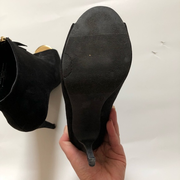 Open Toe Booties with Gold Detail - Picture 5 of 8